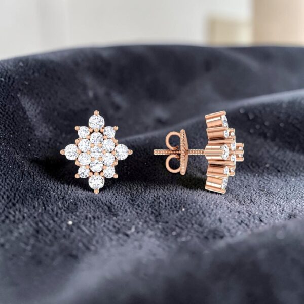 Gorgeous 1.20 Cts Round Brilliant F/VS1 Diamonds Stud Earrings In 14K Rose Gold