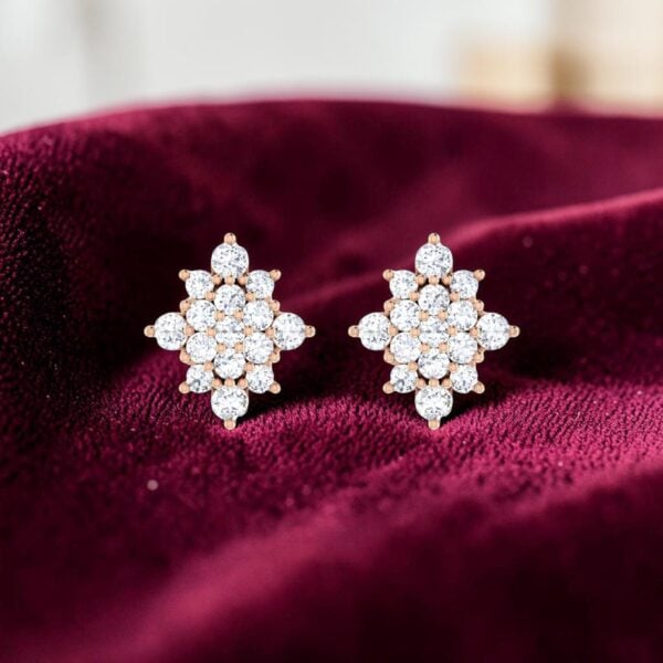 Gorgeous 1.20 Cts Round Brilliant F/VS1 Diamonds Stud Earrings In 14K Rose Gold