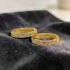 0.28 Cts Round Brilliant F/VS1 Diamonds Petite Hoop Earrings In 18K Yellow Gold