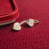 E-295 (29) 4 Cts GIA Certified Heart Shape F/VS1 Diamonds Bezel Set Drop Earrings 18KT Gold