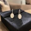 GIA Certified 5 Cts Oval Shape F/VS1 Diamonds Bezel Set Drop Earrings 18K Gold