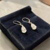 GIA Certified 4 Cts Pear Shape F/VS1 Diamonds Dangle Earrings In 18K White Gold