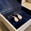 GIA Certified 4 Cts Pear Shape F/VS1 Diamonds Dangle Earrings In 18K White Gold