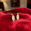 E-301 (21) GIA Certified 3 Cts Marquise Shape Diamonds Leverback Drop Earrings In 18K Gold