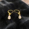 1 Cts GIA Certified Pear Shape F/VS1 Diamonds Dangle Earrings In 18K Yellow Gold