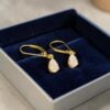 1 Cts GIA Certified Pear Shape F/VS1 Diamonds Dangle Earrings In 18K Yellow Gold