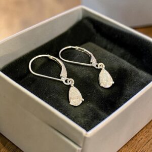 GIA Certified 1 Cts F/VS1 Pear Shape Diamonds Dangle Earrings In 18K White Gold