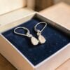 GIA Certified 1 Cts F/VS1 Pear Shape Diamonds Dangle Earrings In 18K White Gold