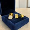 E-303 (18) 1.50 Cts GIA Certified Round Brilliant F/VS1 Diamonds Stud Earrings In 18K Gold