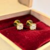 E-303 (19) 1.50 Cts GIA Certified Round Brilliant F/VS1 Diamonds Stud Earrings In 18K Gold