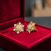 E-307 (19) Stunning 1.76 Cts Round Brilliant F/VS1 Diamonds Stud Earrings 14K Yellow Gold