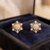 E-307 (21) Stunning 1.76 Cts Round Brilliant F/VS1 Diamonds Stud Earrings 14K Yellow Gold