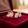 Pavé 1.79 Cts Marquise Pear Round F/VS1 Diamonds Stud Earrings In 14K Rose Gold