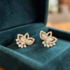 Pavé 1.79 Cts Marquise Pear Round F/VS1 Diamonds Stud Earrings In 14K Rose Gold