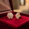 Graceful 1.46 Cts Round Brilliant F/VS1 Diamonds Stud Earrings In 14K Rose Gold