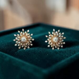 GIA Certified 1.72 Cts Round Brilliant F/VS1 Diamonds Stud Earrings In 14K Gold