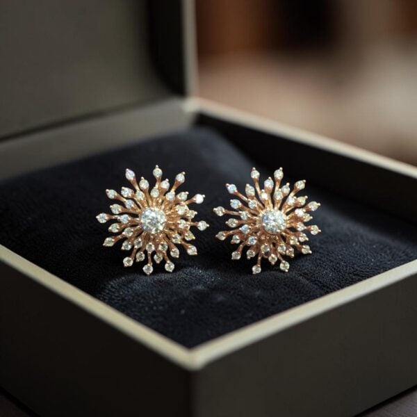 GIA Certified 1.72 Cts Round Brilliant F/VS1 Diamonds Stud Earrings In 14K Gold