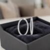 E-313 (4) Pavé 4.30 Ct Round Brilliant F/VS1 Diamonds Inside Out Hoop Earrings In 14K Gold