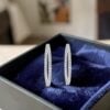 E-313 (6) Pavé 4.30 Ct Round Brilliant F/VS1 Diamonds Inside Out Hoop Earrings In 14K Gold