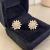 1.33 Ct Round Brilliant F/VS1 Diamonds Snowflake Stud Earrings In 18K White Gold