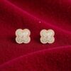 Stunning 1.42 Cts Round Brilliant Cut F/VS1 Diamonds Halo Stud Earrings 14K Gold