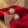 Pave 1.08 Cts Round Brilliant F/VS1 Diamonds Sunburst Stud Earrings In 14K Gold