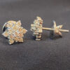 Pave 1.10 Cts Round Brilliant Cut Natural Diamonds Stud Earrings In 585 14K Gold