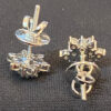 Pave 1.10 Cts Round Brilliant Cut Natural Diamonds Stud Earrings In 585 14K Gold