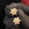Pave 1.10 Cts Round Brilliant Cut Natural Diamonds Stud Earrings In 585 14K Gold