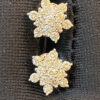 Pave 1.10 Cts Round Brilliant Cut Natural Diamonds Stud Earrings In 585 14K Gold