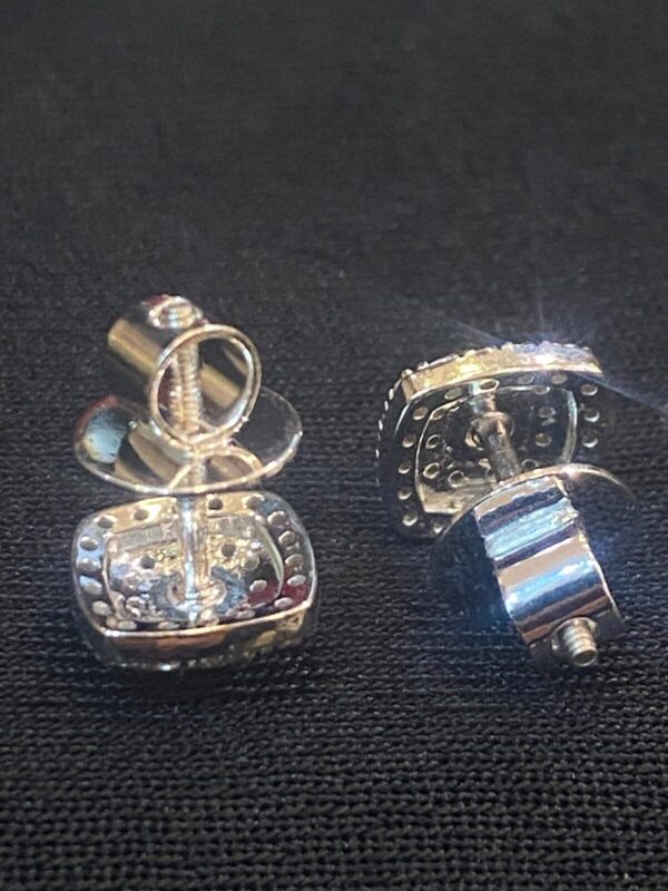 Pave 0.72 Carats Round Brilliant Cut Diamonds Halo Stud Earrings In 585 14K Gold