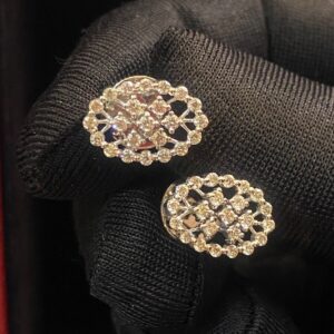 Stunning 0.80 Cts Round Brilliant Cut Natural Diamonds Stud Earrings In 14K Gold