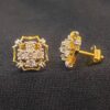 Stunning 1 Carats Round Brilliant Cut Natural Diamonds Stud Earrings In 18K Gold