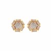 E-650 (13) Pave 1.32 Cts Round Baguette Cut Natural Diamonds Stud Earrings In 585 14K Gold