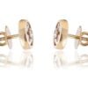 E-659 (15) Pave 1.10 Cts Round Brilliant Cut Diamonds Floral Stud Earrings In 750 18K Gold