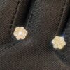 Pave 0.66 Carats Round Brilliant Cut Diamonds Pressure Stud Earrings In 14K Gold