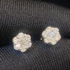Pave 0.66 Carats Round Brilliant Cut Diamonds Pressure Stud Earrings In 14K Gold
