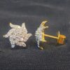 Pave 0.95 Carats Round Brilliant Cut Diamonds Sun Rays Stud Earrings In 18K Gold