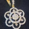 Pave 1.22 Cts Round Brilliant Cut Natural Diamonds Dangle Earrings In 14K Gold