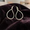 Pave 1.45 Cts Round Brilliant F/VS1 Diamonds Clip-On Hoop Earrings In 14K Gold