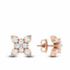 ER-B-442 (1) 0.59 Cts Round Brilliant Cut Natural Diamonds Stud Earrings In 14K Rose Gold