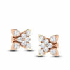 ER-B-442 (2) 0.59 Cts Round Brilliant Cut Natural Diamonds Stud Earrings In 14K Rose Gold