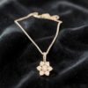 Beautiful 0.72 Cts Round Brilliant F/VS1 Diamonds Floral Necklace 18K White Gold