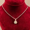 Beautiful 0.72 Cts Round Brilliant F/VS1 Diamonds Floral Necklace 18K White Gold