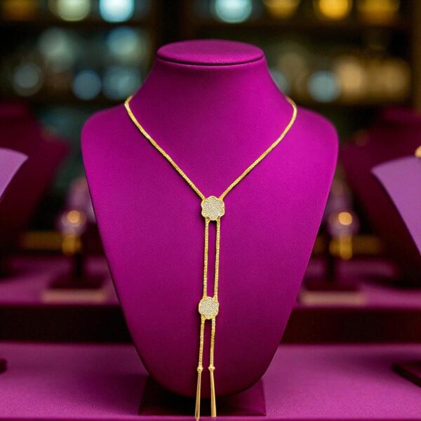 Stunning 0.55 Cts Round Brilliant Cut F/VS1 Diamonds Necklace in 14K Yellow Gold