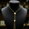 Stunning 0.67 Cts Round Brilliant F/VS1 Diamonds Lariat Necklace 14K Yellow Gold