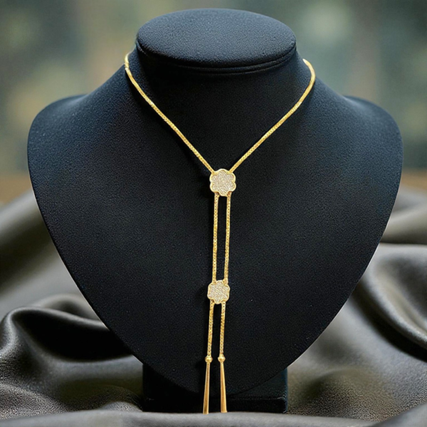 Stunning 0.67 Cts Round Brilliant F/VS1 Diamonds Lariat Necklace 14K Yellow Gold