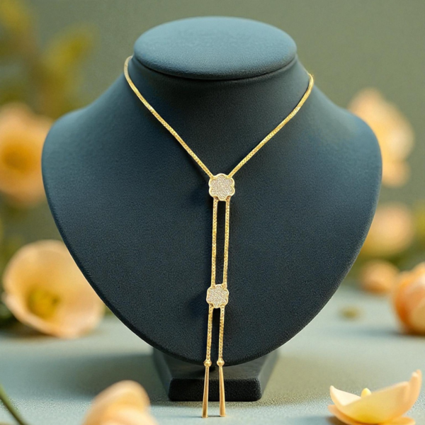 Stunning 0.67 Cts Round Brilliant F/VS1 Diamonds Lariat Necklace 14K Yellow Gold