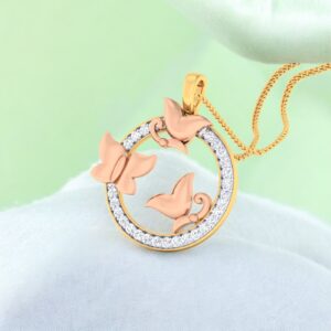 Gorgeous 0.62 Cts F/VS1 Round Brilliant Cut Natural Diamonds Necklace 14K Gold