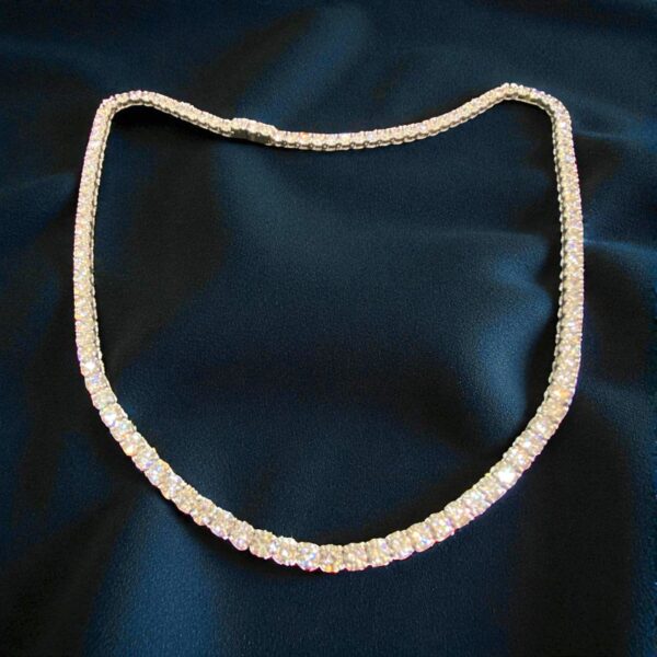Classy 30 Cts F/VS1 Round Brilliant Cut Diamonds Unisex Tennis Necklace 14K Gold